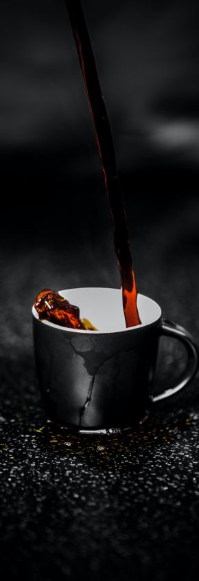The science behind the coffe supplement weight loss formula Brown Liquid Pouring on Black and White Ceramic Mug Selective Color Photography